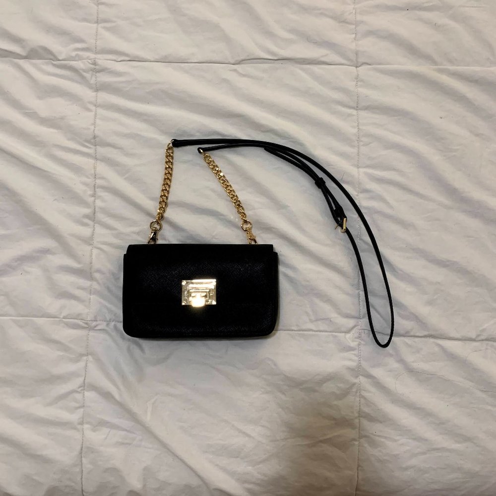 Michael Kors Black & Gold Purse- Like New